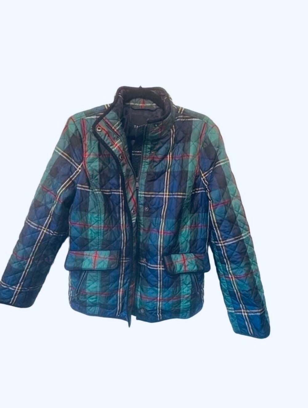 Talbots Women's Plaid Diamond Quilted Jacket